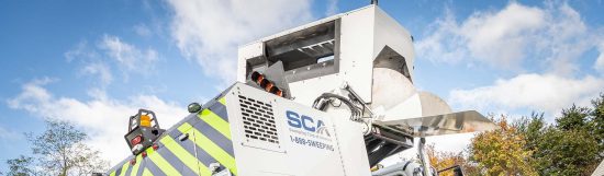 A truck equipped with debris collection